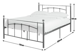 Argos Home Yani Kingsize Metal Bed Frame - Black - thumbnail 2