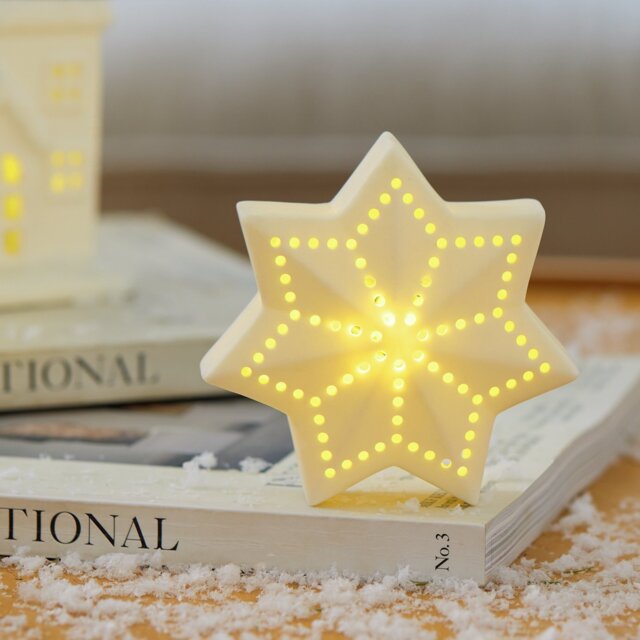 Habitat Light Up White Star Christmas Table Decoration - image 1