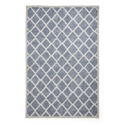 Think Rugs Washable Coral Blue Flatweave Rug - 76x150cm - thumbnail 2