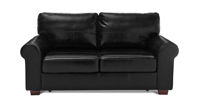 Argos Home Salisbury Leather 2 Seater Sofa Bed - Black