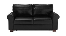 Argos Home Salisbury Leather 2 Seater Sofa Bed - Black - thumbnail 1