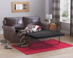 Argos Home Salisbury Leather 2 Seater Sofa Bed - Black - thumbnail 2