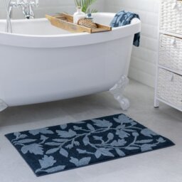 Habitat Botanical Bath Mat - Navy - thumbnail 2