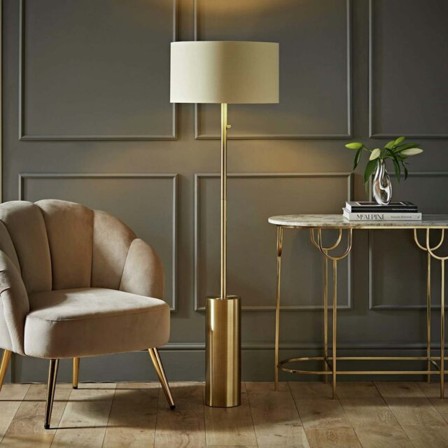 ValueLights Ley Metal Statement Floor Lamp - Gold - image 1