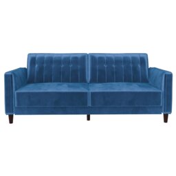 Dorel Pin Velvet Sofa Bed - Blue - thumbnail 2