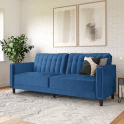 Dorel Pin Velvet Sofa Bed - Blue