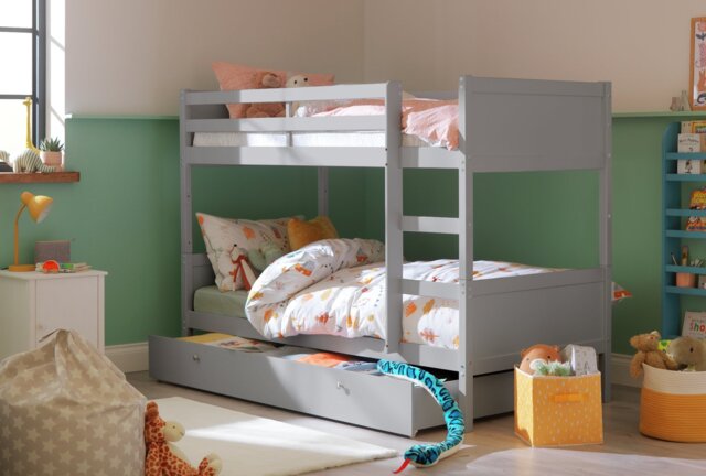 Habitat Detachable Bunk Bed Frame with Drawer - Grey - image 1