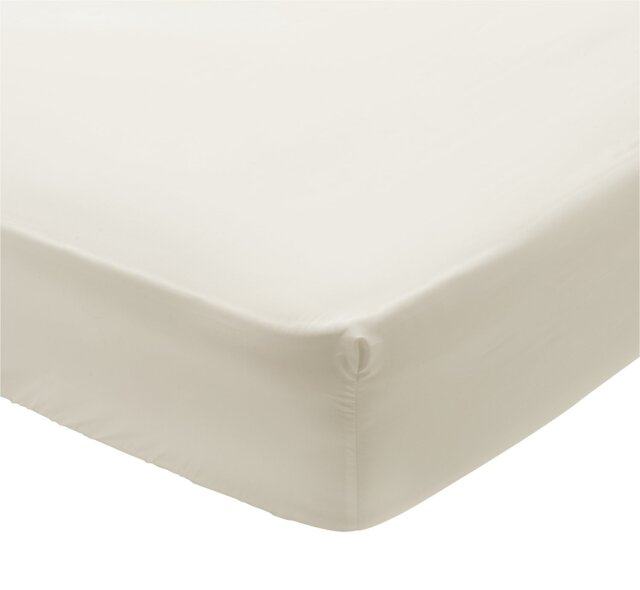 Habitat Egyptian Cotton 400TC Cream Fitted Sheet- Single - image 1