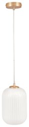 Pacific Alessia Ribbed Glass Pendant Light - White & Gold - thumbnail 2