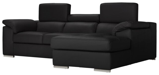 Argos Home Valencia Right Hand Corner Chaise Sofa - Black - image 1