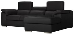 Argos Home Valencia Right Hand Corner Chaise Sofa - Black - thumbnail 1