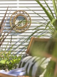 Habitat Faux Rattan Garden Mirror - thumbnail 1