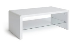 Argos Home Sleigh 1 Shelf Coffee Table - White Gloss - thumbnail 1