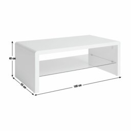 Argos Home Sleigh 1 Shelf Coffee Table - White Gloss - thumbnail 2