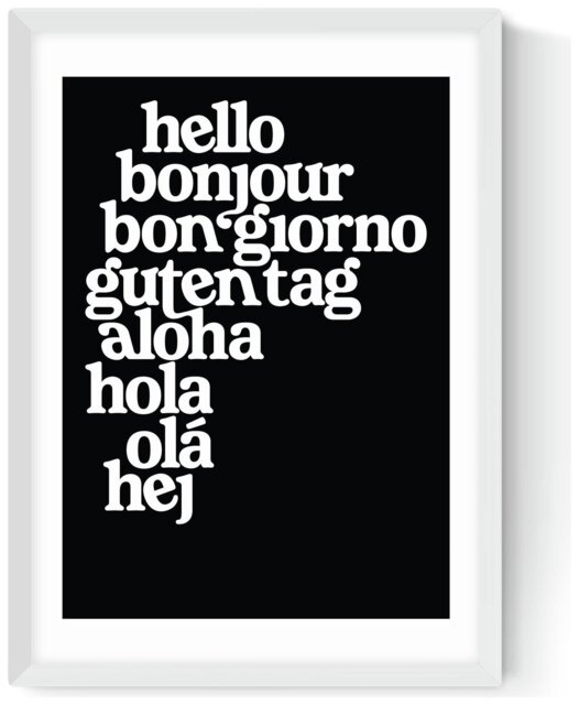 East End Prints Hello World White Frame Art Print - A3 - image 1
