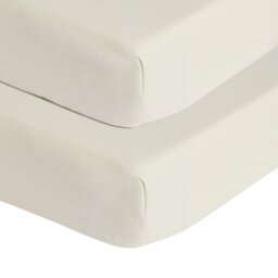 Argos Home Nursery Cotton Jersey 2 Pack Cream Fitted Sheets - Crib - thumbnail 2