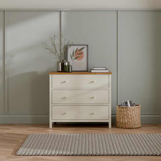 Julian Bowen Coxmoor 3 Drawer Chest - Ivory - image 1