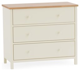 Julian Bowen Coxmoor 3 Drawer Chest - Ivory - thumbnail 2