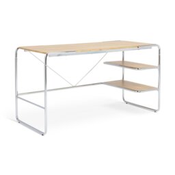 Habitat Albers Chrome Office Desk - Natural - thumbnail 2