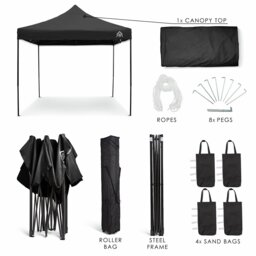 All Seasons Gazebos 3x3m Pop up Garden Gazebo - Black