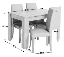 Argos Home Miami Oak Dining Table &4 Chocolate Chairs - thumbnail 2