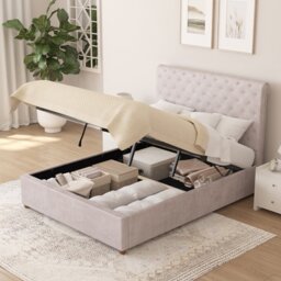 Aspire Taylor Kingsize Velvet End Lift Ottoman Bed - Silver - thumbnail 2
