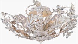 Impex Trapani Metal Bead Flush Ceiling Light - White - thumbnail 2
