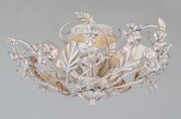 Impex Trapani Metal Bead Flush Ceiling Light - White - thumbnail 1