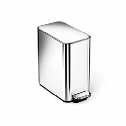 Simplehuman 5L Slim Bathroom Pedal Bin - Silver - thumbnail 2