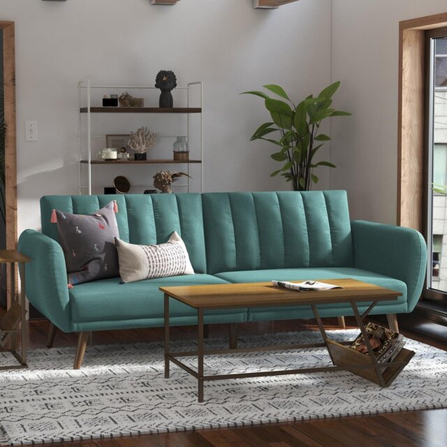 Novogratz Brittany Fabric Clic Clac Sofa Bed - Light Blue - image 1