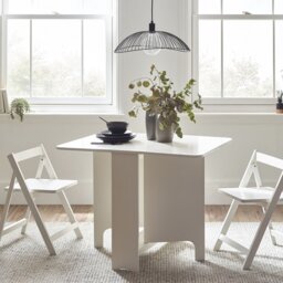 Julian Bowen Gatan White Dining Table & 2 White Chairs - thumbnail 1
