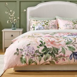 Argos Home Cotton Floral Bouquet Pink Bedding Set - Double