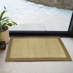 Mighty Mats Bordered Beige Doormat - 57x90cm - thumbnail 1