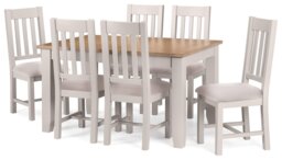 Julian Bowen Richmond Ext Grey Dining Table & 6 Grey Chairs