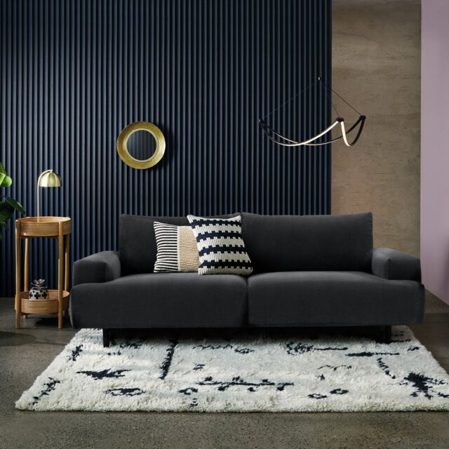Habitat Julien Fabric 3 Seater Sofa - Charcoal - image 1