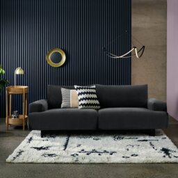 Habitat Julien Fabric 3 Seater Sofa - Charcoal - thumbnail 1