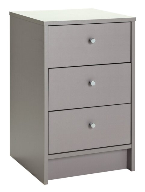 Argos Home Malibu 3 Drawer Bedside Table - Grey - image 1