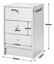 Argos Home Malibu 3 Drawer Bedside Table - Grey - thumbnail 2