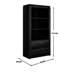 GFW Canyon 2 Drawer Deep Bookcase - Oak - thumbnail 2