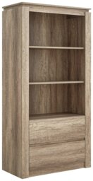 GFW Canyon 2 Drawer Deep Bookcase - Oak