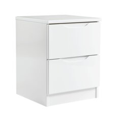 Legato 2 Drawer Bedside Table - White Gloss - thumbnail 1