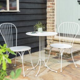Habitat Elara 2 Seater Metal Garden Bistro Set - White - thumbnail 1