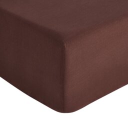 Habitat Cotton Rich Plain Chocolate Fitted Sheet - Double