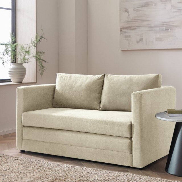 Argos Home Lucy Fabric Sofa Bed - Natural - image 1