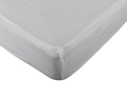Habitat Pure Cotton 200TC Grey Fitted Sheet - Superking - thumbnail 1