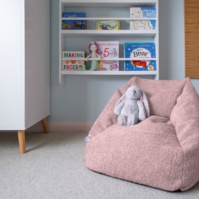 rucomfy Kids Single Bean Bag Chair And Footstool - Pink - image 1