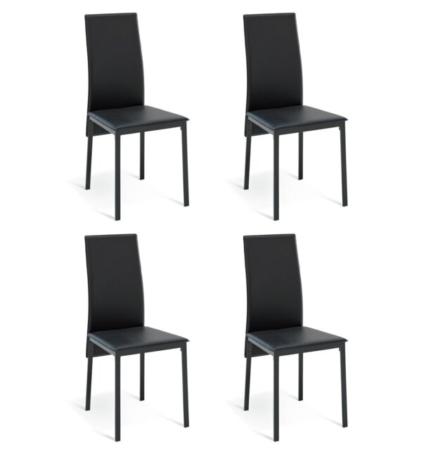 Argos Home 4 Lido Metal Dining Chairs - Black - image 1