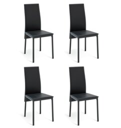 Argos Home 4 Lido Metal Dining Chairs - Black - thumbnail 1