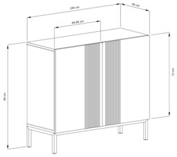 Frank Olsen Iona 2 Door Sideboard - Grey - thumbnail 2
