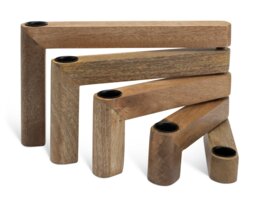 Habitat Mango Wood Folding Taper Candle Holder - Natural